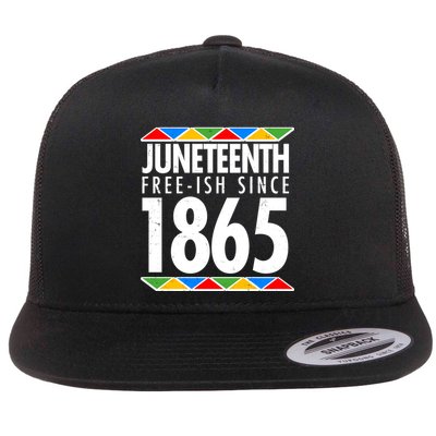 Juneteenth Free-ish Since 1865 African Colors Flatbill Hat