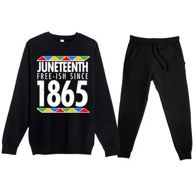 Juneteenth Free-ish Since 1865 African Colors Premium Crewneck Sweatsuit Set