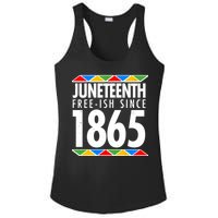 Juneteenth Free-ish Since 1865 African Colors Ladies PosiCharge Competitor Racerback Tank