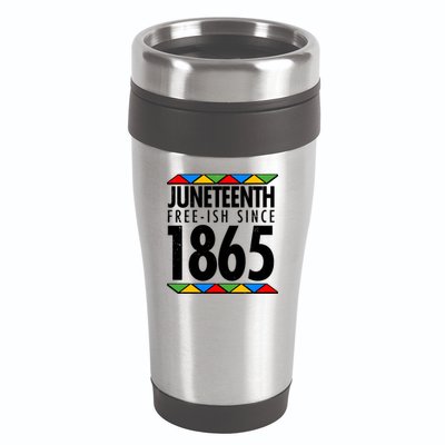 Juneteenth Free-ish Since 1865 African Colors 16oz Travel Tumbler