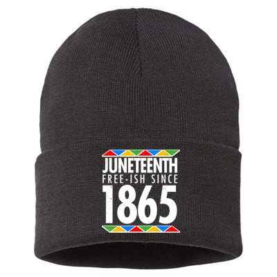 Juneteenth Free-ish Since 1865 African Colors Sustainable Knit Beanie