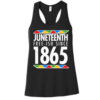 Juneteenth Free-ish Since 1865 African Colors Women's Racerback Tank