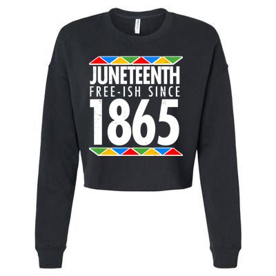 Juneteenth Free-ish Since 1865 African Colors Cropped Pullover Crew