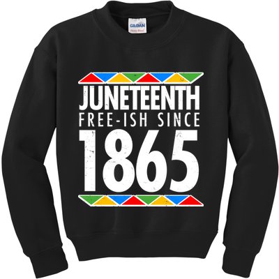 Juneteenth Free-ish Since 1865 African Colors Kids Sweatshirt