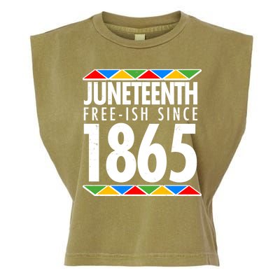 Juneteenth Free-ish Since 1865 African Colors Garment-Dyed Women's Muscle Tee