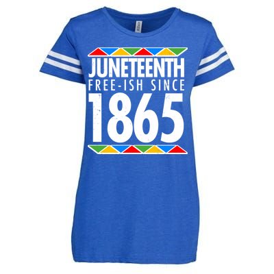 Juneteenth Free-ish Since 1865 African Colors Enza Ladies Jersey Football T-Shirt