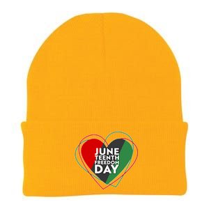 Juneteenth Freedom Day Heart Traditional Colors Knit Cap Winter Beanie