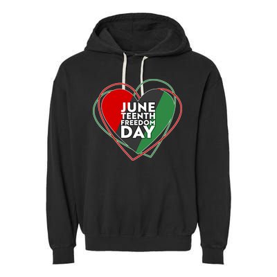 Juneteenth Freedom Day Heart Traditional Colors Garment-Dyed Fleece Hoodie