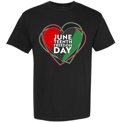 Juneteenth Freedom Day Heart Traditional Colors Garment-Dyed Heavyweight T-Shirt