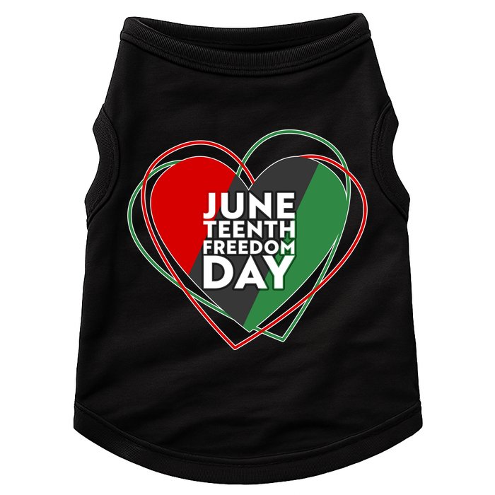 Juneteenth Freedom Day Heart Traditional Colors Doggie Tank