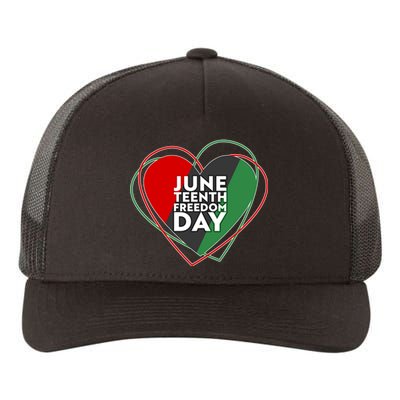 Juneteenth Freedom Day Heart Traditional Colors Yupoong Adult 5-Panel Trucker Hat