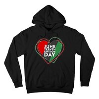 Juneteenth Freedom Day Heart Traditional Colors Hoodie