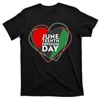 Juneteenth Freedom Day Heart Traditional Colors T-Shirt