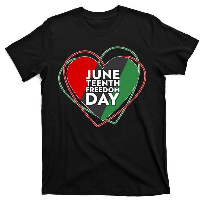 Juneteenth Freedom Day Heart Traditional Colors T-Shirt