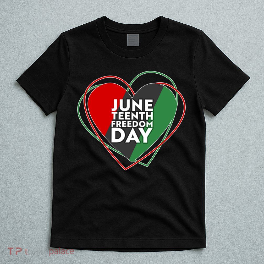Juneteenth Freedom Day Heart Traditional Colors T-Shirt