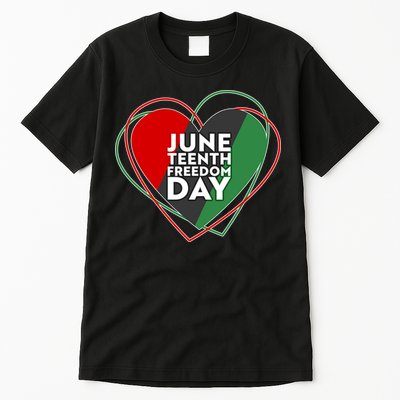 Juneteenth Freedom Day Heart Traditional Colors Tall T-Shirt
