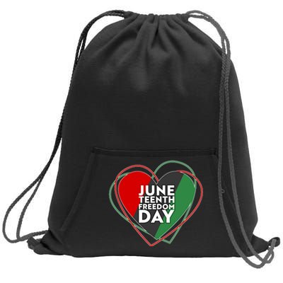 Juneteenth Freedom Day Heart Traditional Colors Sweatshirt Cinch Pack Bag