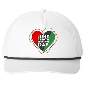 Juneteenth Freedom Day Heart Traditional Colors Snapback Five-Panel Rope Hat