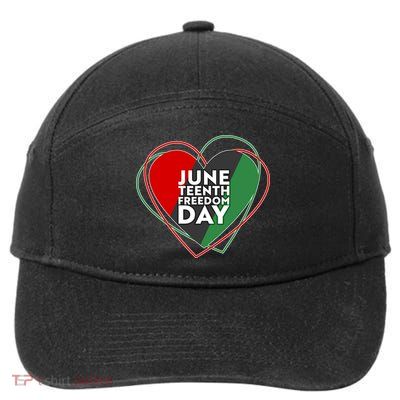 Juneteenth Freedom Day Heart Traditional Colors 7-Panel Snapback Hat