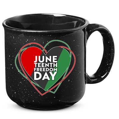 Juneteenth Freedom Day Heart Traditional Colors 15oz Campfire Ceramic Mug