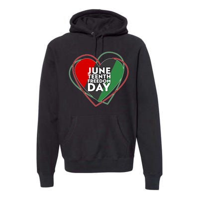 Juneteenth Freedom Day Heart Traditional Colors Premium Hoodie