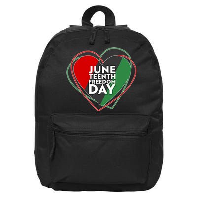 Juneteenth Freedom Day Heart Traditional Colors 16 in Basic Backpack