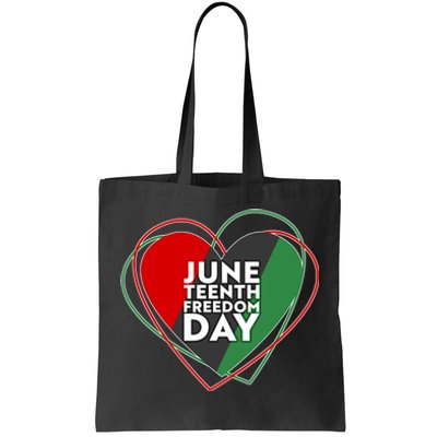 Juneteenth Freedom Day Heart Traditional Colors Tote Bag