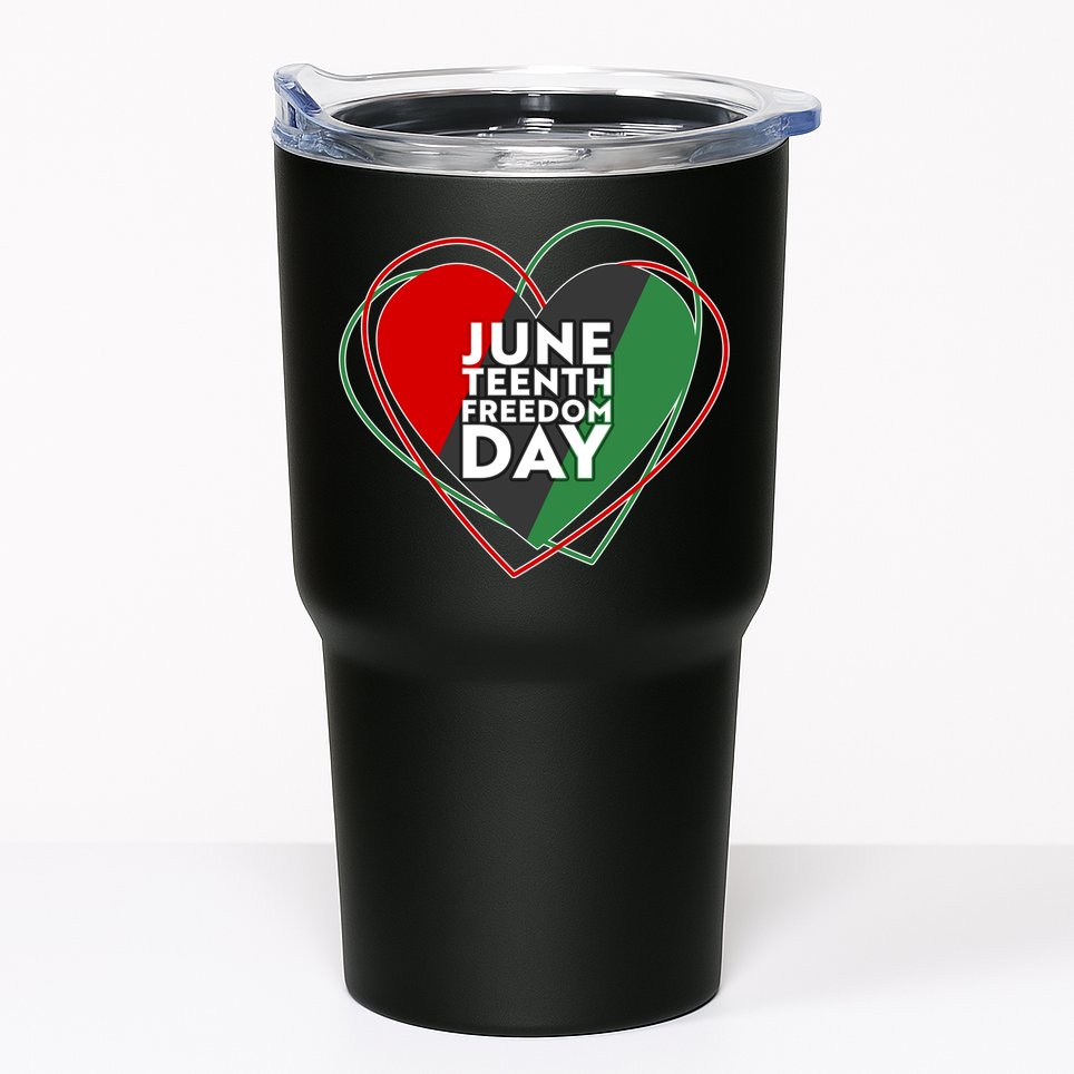 Juneteenth Freedom Day Heart Traditional Colors Tumbler