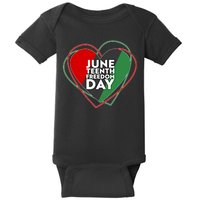 Juneteenth Freedom Day Heart Traditional Colors Baby Bodysuit