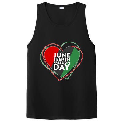 Juneteenth Freedom Day Heart Traditional Colors PosiCharge Competitor Tank