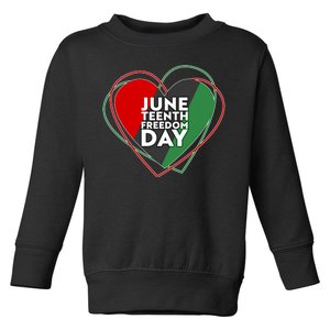 Juneteenth Freedom Day Heart Traditional Colors Toddler Sweatshirt