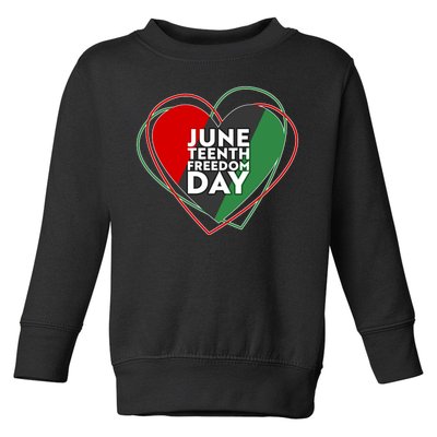 Juneteenth Freedom Day Heart Traditional Colors Toddler Sweatshirt