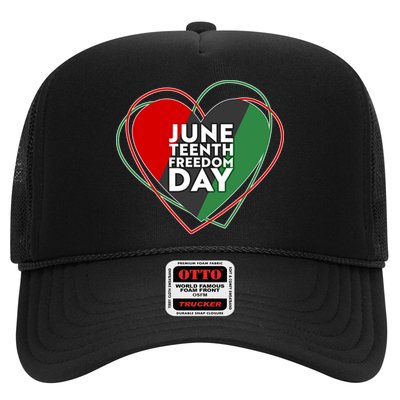 Juneteenth Freedom Day Heart Traditional Colors Trucker Hat