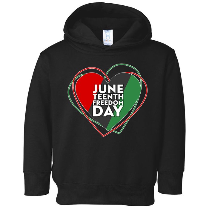 Juneteenth Freedom Day Heart Traditional Colors Toddler Hoodie