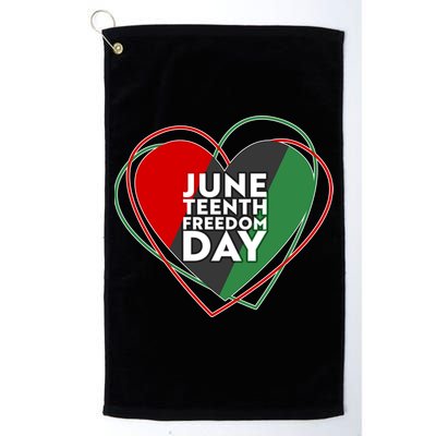 Juneteenth Freedom Day Heart Traditional Colors Golf Towel