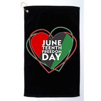 Juneteenth Freedom Day Heart Traditional Colors Golf Towel