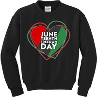 Juneteenth Freedom Day Heart Traditional Colors Kids Sweatshirt