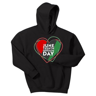 Juneteenth Freedom Day Heart Traditional Colors Kids Hoodie