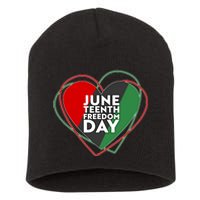 Juneteenth Freedom Day Heart Traditional Colors Short Acrylic Beanie