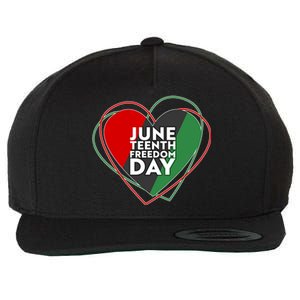 Juneteenth Freedom Day Heart Traditional Colors Wool Snapback Cap