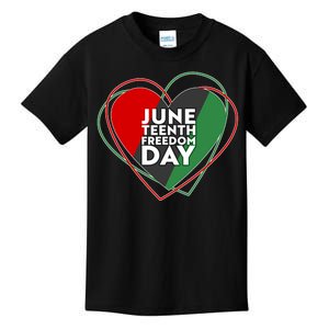 Juneteenth Freedom Day Heart Traditional Colors Kids T-Shirt