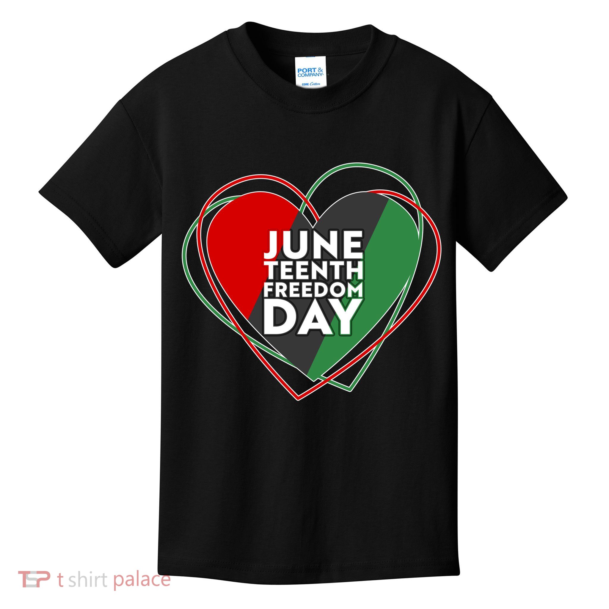 Juneteenth Freedom Day Heart Traditional Colors Kids T-Shirt