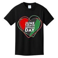 Juneteenth Freedom Day Heart Traditional Colors Kids T-Shirt