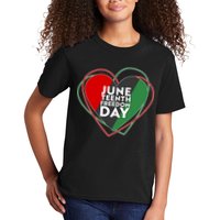 Juneteenth Freedom Day Heart Traditional Colors Kids T-Shirt