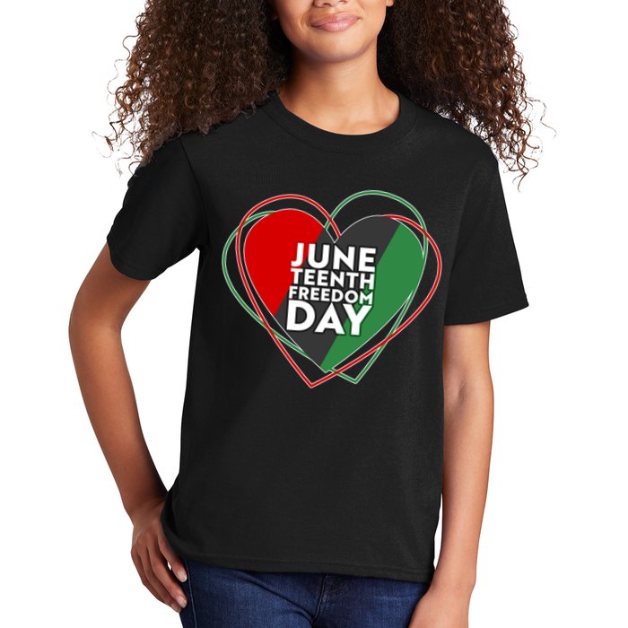 Juneteenth Freedom Day Heart Traditional Colors Kids T-Shirt