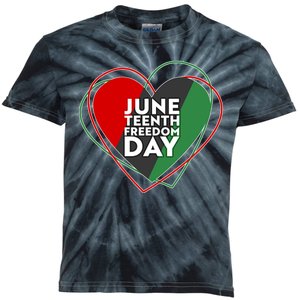 Juneteenth Freedom Day Heart Traditional Colors Kids Tie-Dye T-Shirt