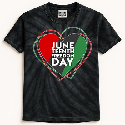 Juneteenth Freedom Day Heart Traditional Colors Kids Tie-Dye T-Shirt