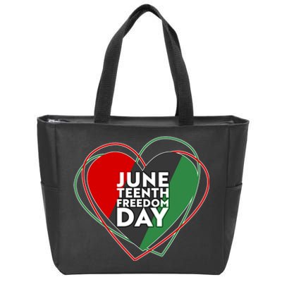 Juneteenth Freedom Day Heart Traditional Colors Zip Tote Bag