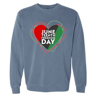 Juneteenth Freedom Day Heart Traditional Colors Garment-Dyed Sweatshirt