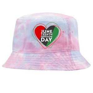 Juneteenth Freedom Day Heart Traditional Colors Tie-Dyed Bucket Hat